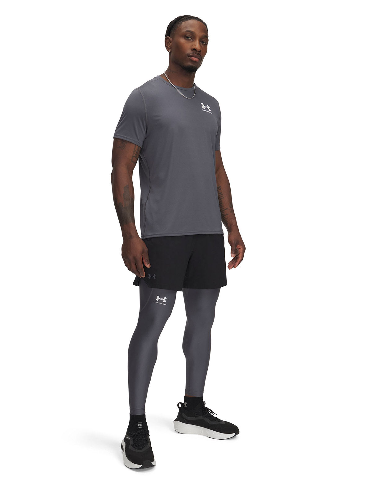 Leggings Training Hombre Color Gris-3