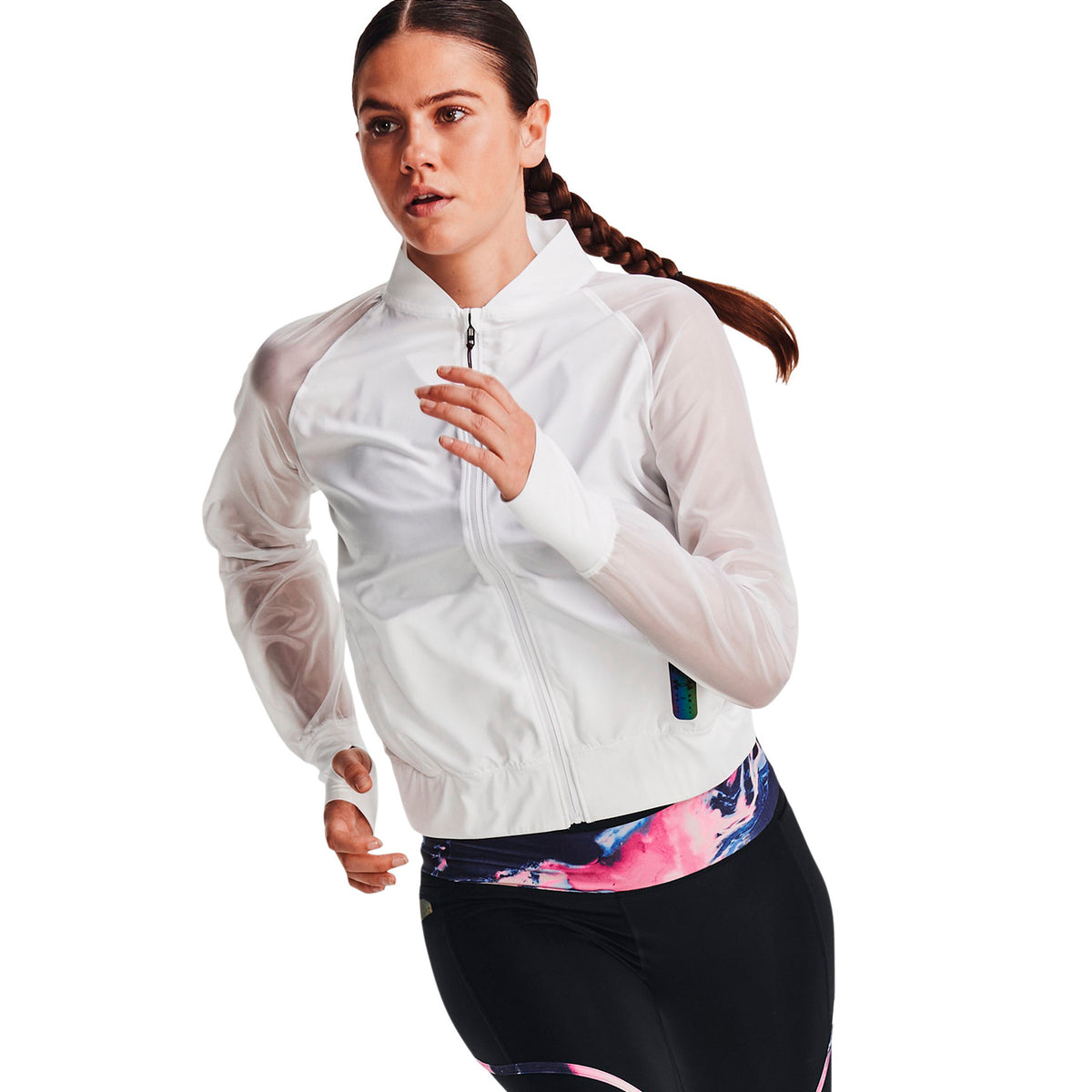 Chaqueta Running Mujer Color Blanco-3